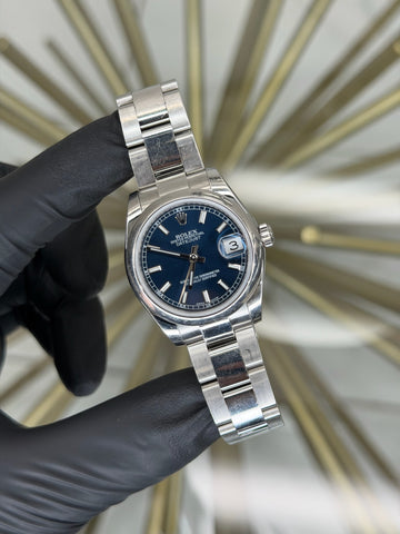 Rolex Datejust 31 Blue Index Dial on Oyster 178240 2018 Complete