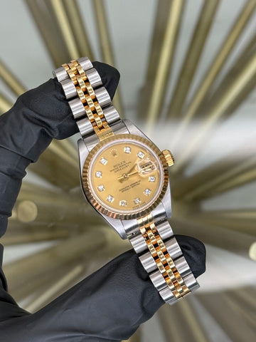 Rolex Datejust Lady Champagne Diamond Dial on Jubilee 69173 1999 Complete