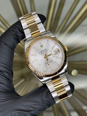 Rolex Date Just Silver Index Dial on Oyster 126333 2022 Card
