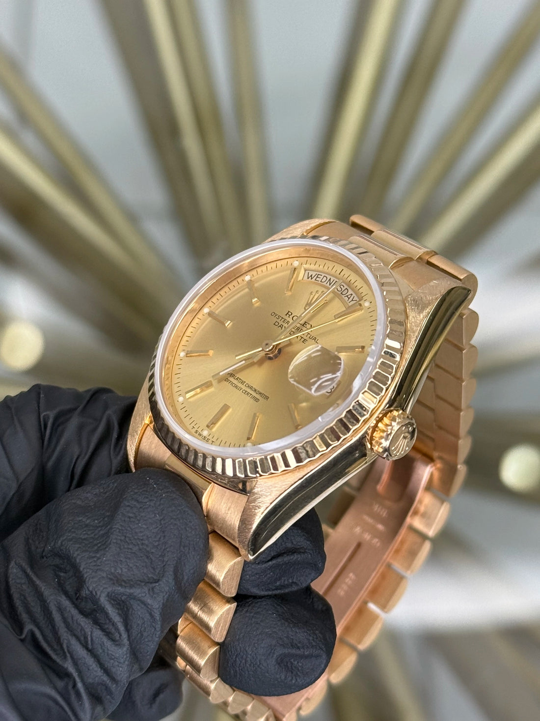 Rolex Day Date 36 CHAMPAGNE Dial on President 18038