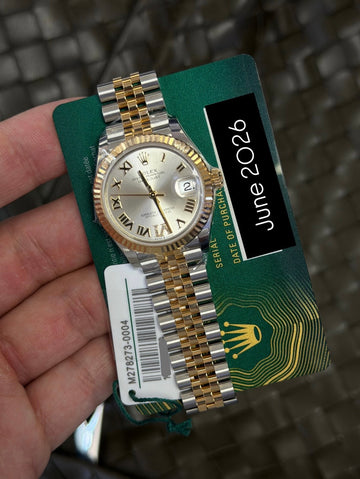 Rolex Datejust 31 Silver Diamond Roman Six Dial on Jubilee 278273 2026 Card