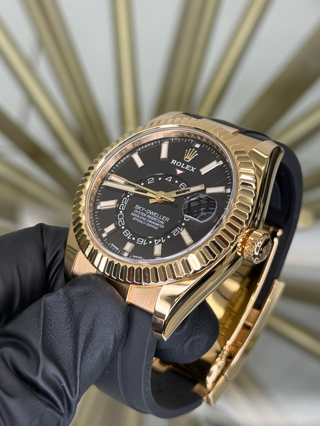 Rolex SkyDweller Black Index Dial on Oysterflex 326238 2021 Card