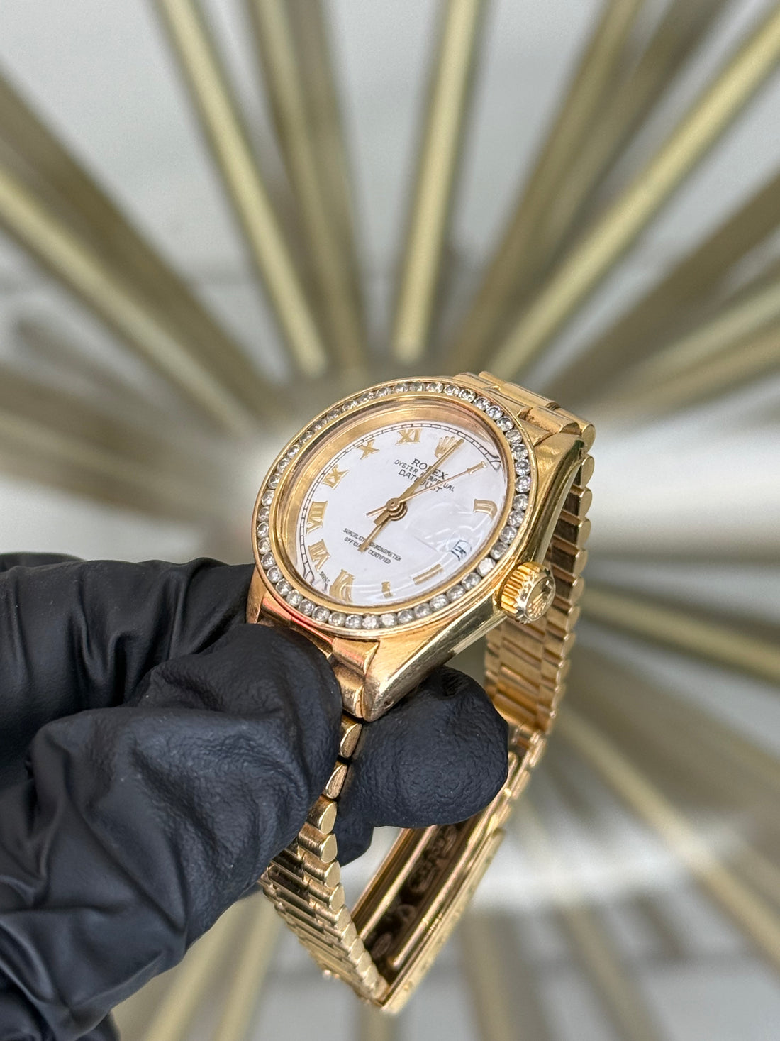 Rolex Datejust YG White Roman Dial on Jubilee 6917