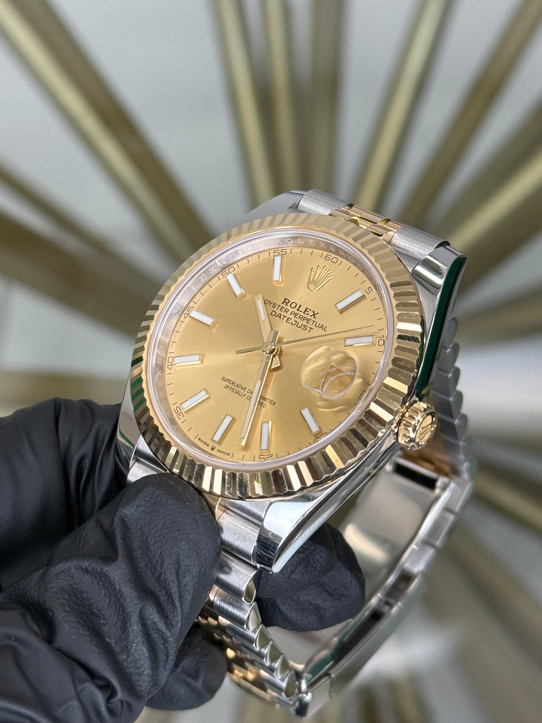 Rolex Datejust 41 Champagne Index Dial on Jubilee 126333 2023 Complete