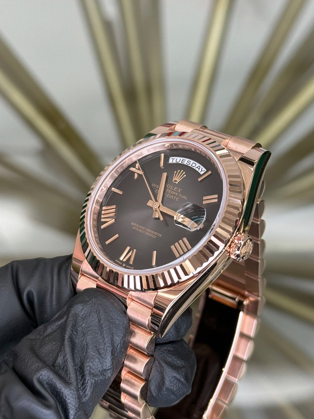 Rolex Day-Date 40 Slate Ombre Roman Dial on President 228235 2026 Complete