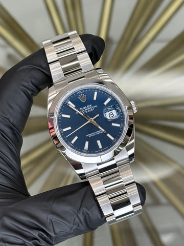 Rolex Datejust 41 Blue Index Dial on Oyster 126300 2026 Complete