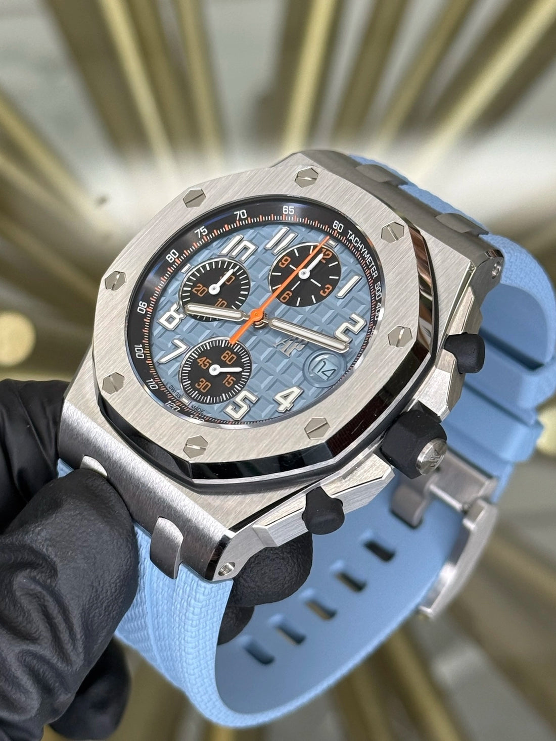 Audemars Piguet Offshore Selfwinding Chronograph Baby Blue Dial on Rubber Strap 26238ST.OO.A340CA.01 2024 Complete
