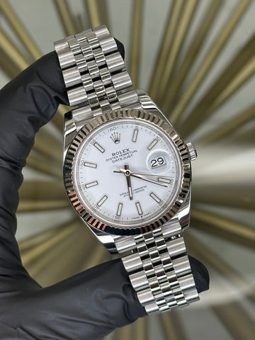 Rolex Datejust 41 White Index Dial on Jubilee 126334