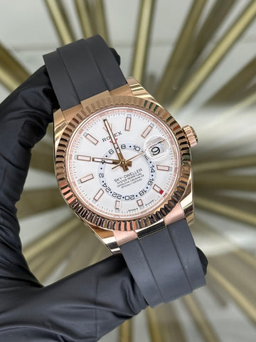Rolex SkyDweller White Index Dial on Oysterflex 336235 2023 Complete