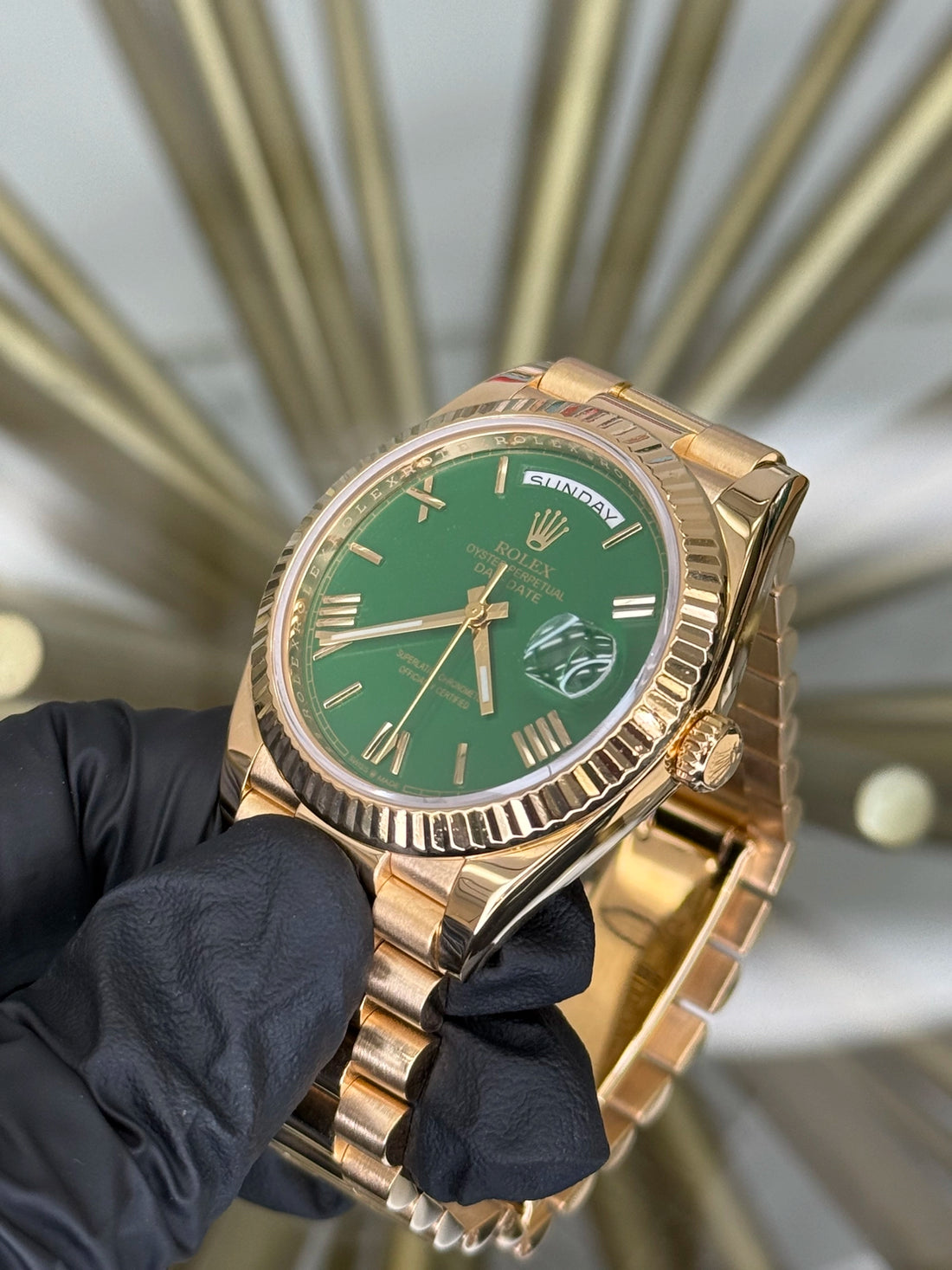 Rolex Day-Date 40 Money Green (Aftermarket) Dial on President 228238