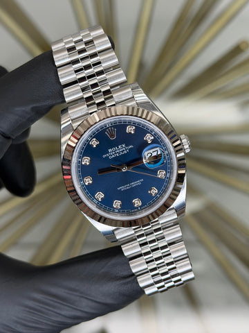 Rolex Datejust 41 Blue Diamond Dial on Jubilee 126334 2026 Complete