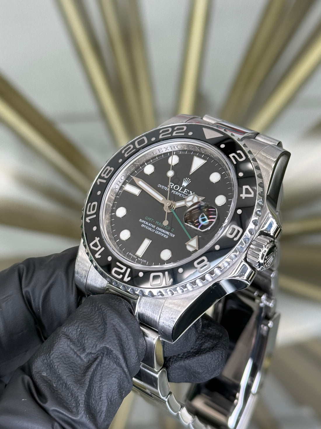Rolex GMT-Master II Black "Green Arrow" Dial on Oyster 116710LN 2008 Complete