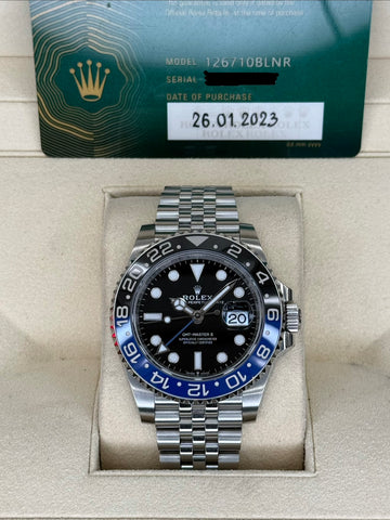 Rolex GMT-Master II Batgirl Black Dial on Jubilee 126710BLNR 2023 Complete