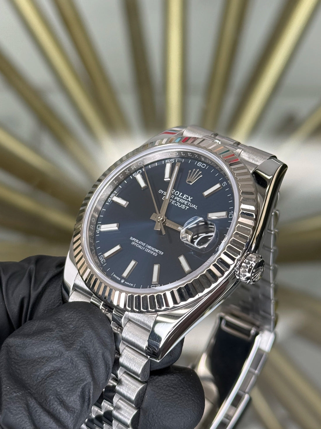 Rolex Datejust 41 Blue Index Dial on Jubilee 126334 2021 Card