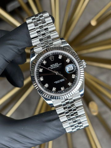 Rolex Datejust 41 Black Diamond Dial on Jubilee 126334