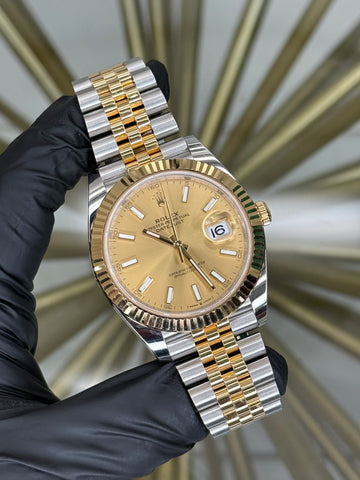 Rolex Datejust 41 Champagne Index Dial on Jubilee 126333 2023 Complete