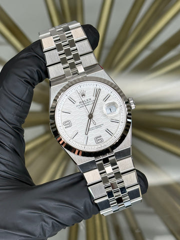 Rolex Land-Dweller 40 White Honeycomb Dial on Flat Jubilee 127334 2026 Card