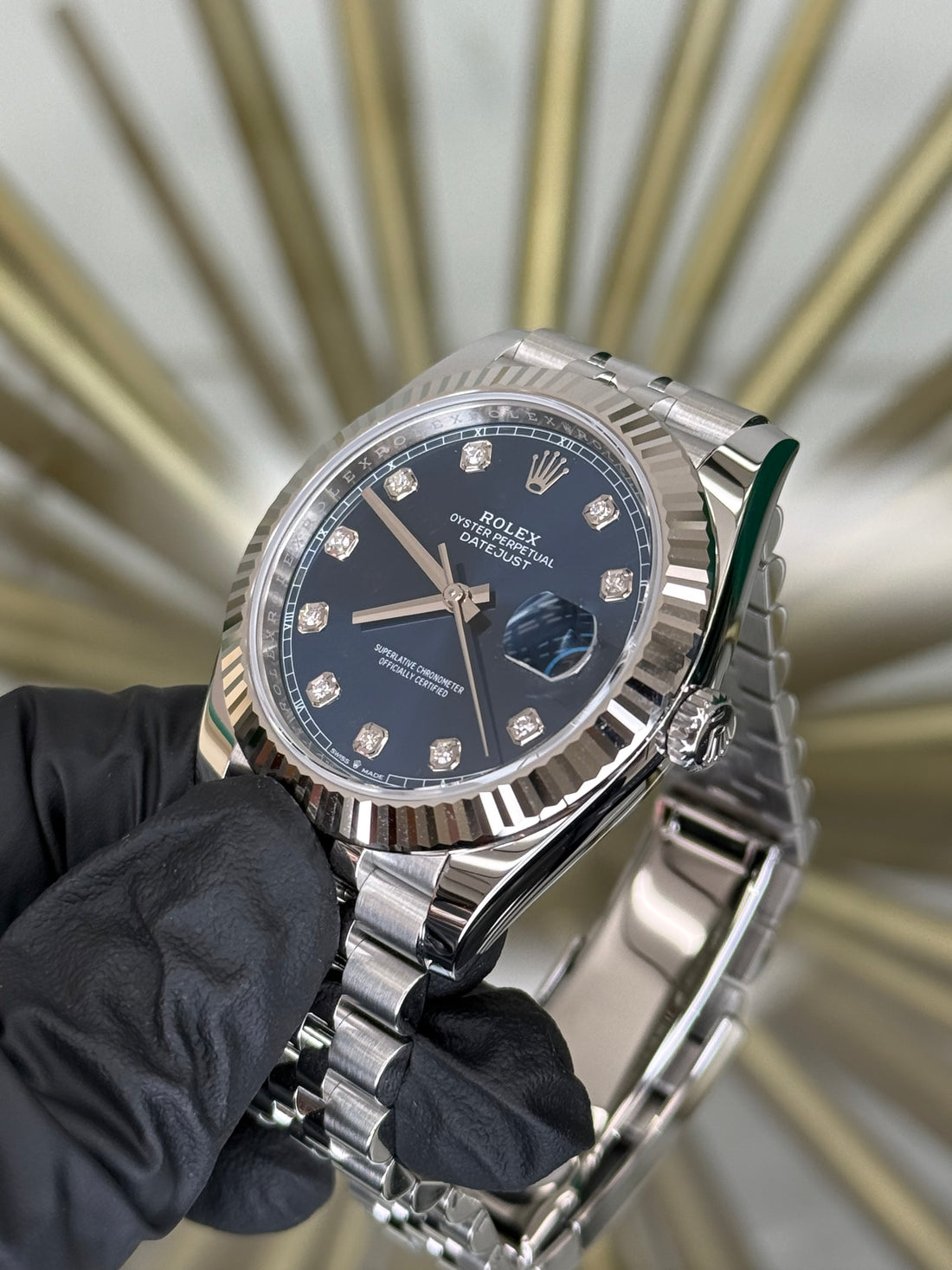 Rolex Datejust 41 Blue Diamond Dial on Jubilee 126334 2026 Complete