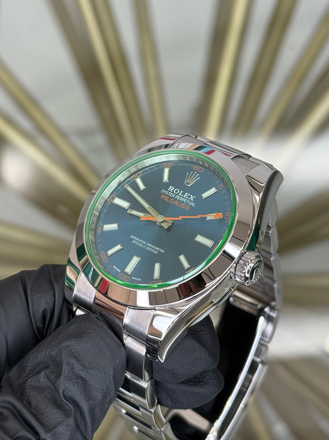 Rolex Milgauss Blue Dial on Oyster 116400GV 2023 Complete