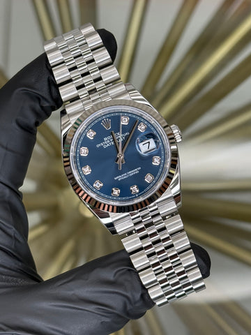Rolex Datejust 36 Blue Diamond Dial on Jubilee 126234 2026 Card