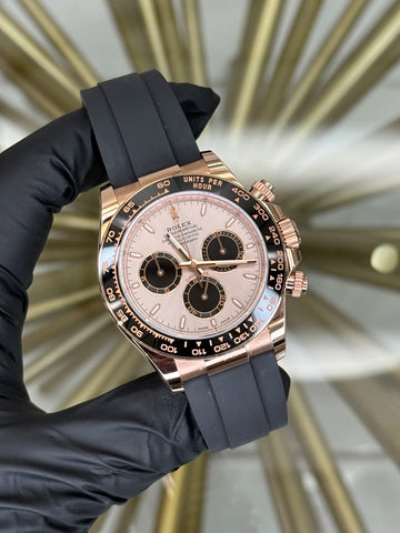 Rolex Daytona Sundust And Black Index Dial on Oysterflex 126515LN
