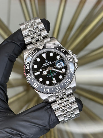 Rolex GMT-Master II Bruce Wayne Black Dial on Jubilee 126710GRNR 2025 Complete