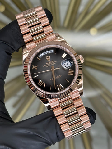 Rolex Day-Date 40 Smoke Ombre Dial on President 228235 2026 Complete