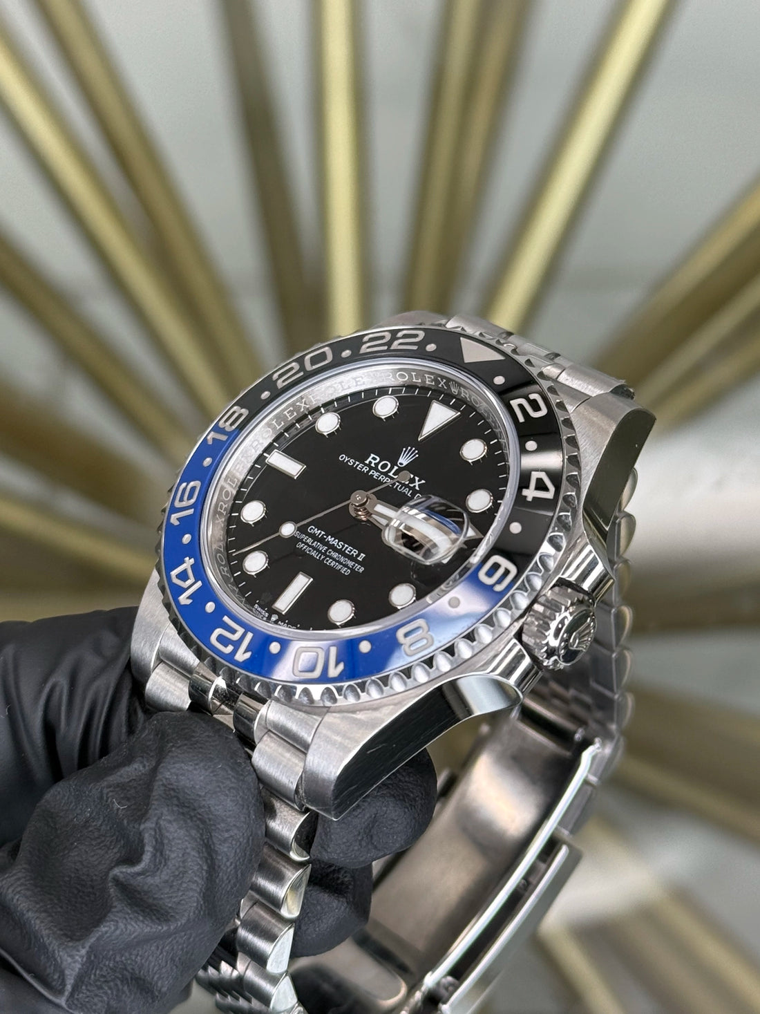 Rolex GMT-Master II Batgirl Black Dial on Jubilee 126710BLNR 2023 Card