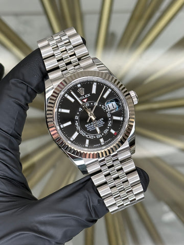 Rolex SkyDweller Black Index Dial on Jubilee 336934 2025 Card