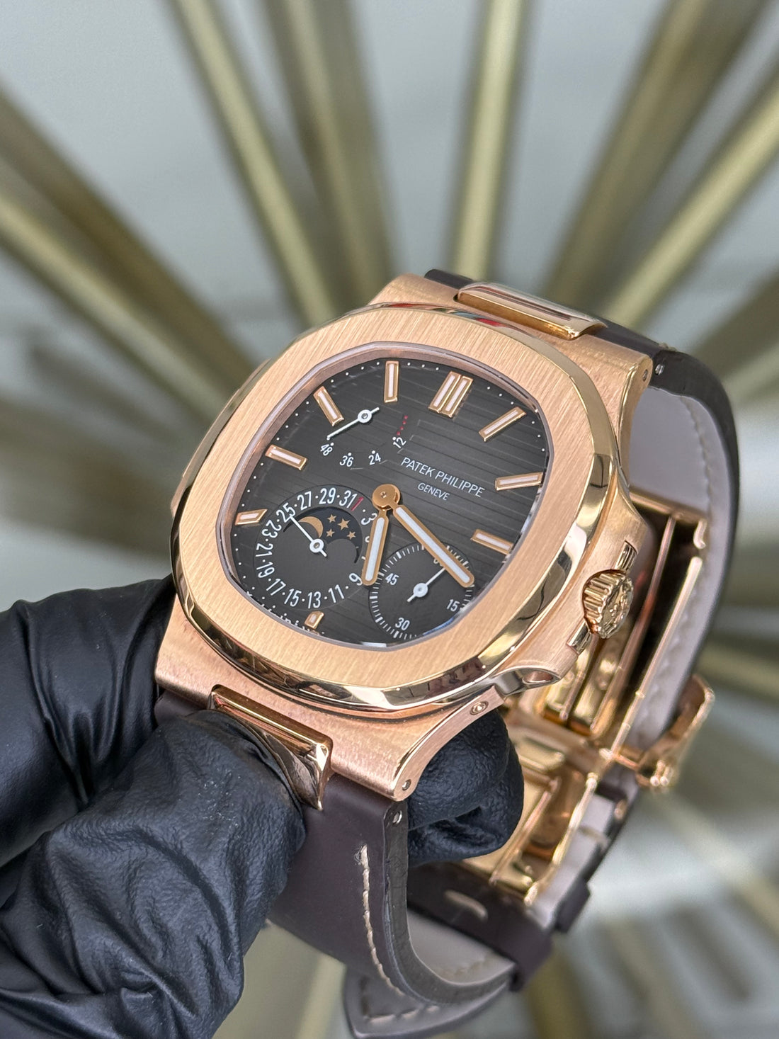 Patek Philippe Nautilus Black-Brown Dial on Strap 5712R-001 2013 Complete