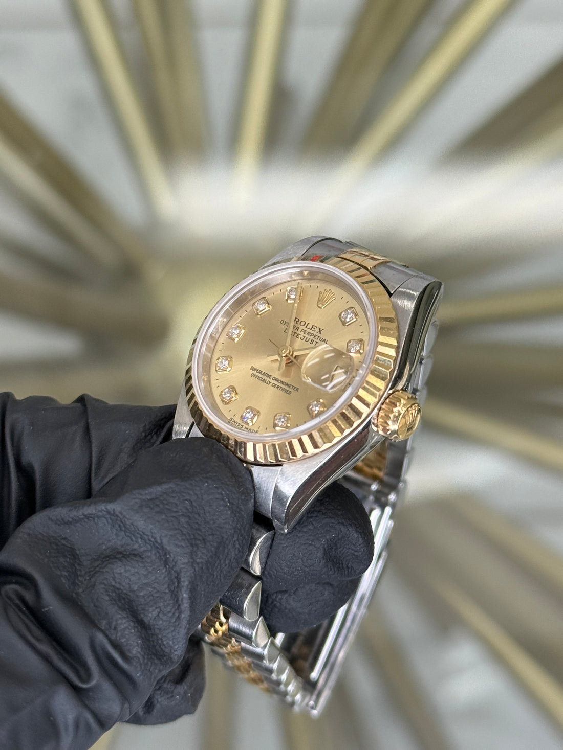 Rolex Datejust Lady Champagne Diamond Dial on Jubilee 69173