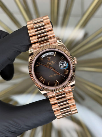Rolex Day-Date 40 Slate Smoke Ombre Dial on President 228235 2025 Complete