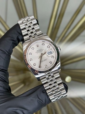 Rolex Datejust 36 Silver Diamonds Dial on Jubilee 116234 2015 Complete