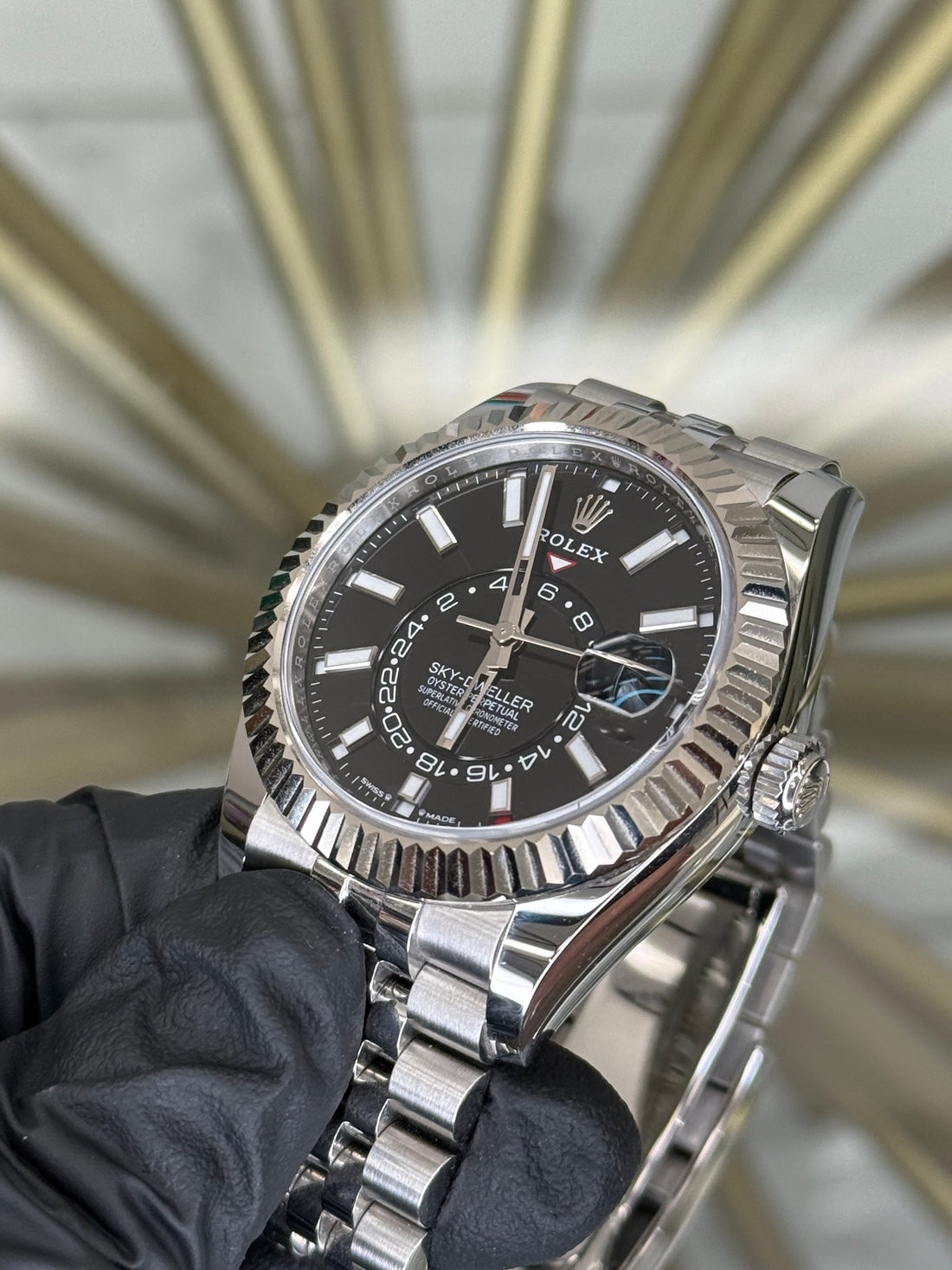Rolex SkyDweller Black Index Dial on Jubilee 336934 2025 Card