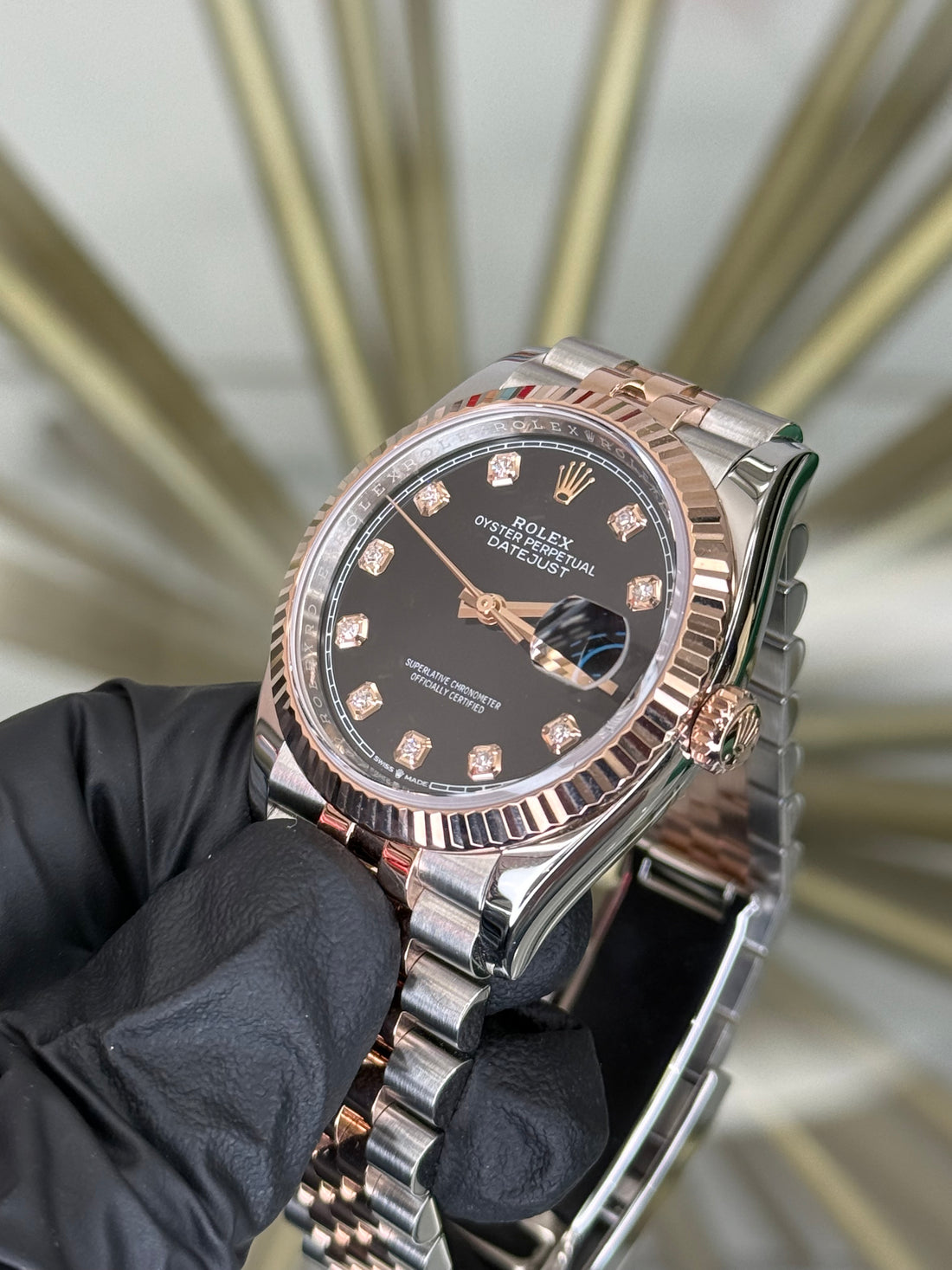 Rolex Datejust 36 Black Diamond Dial on Jubilee 126231 2022 Card