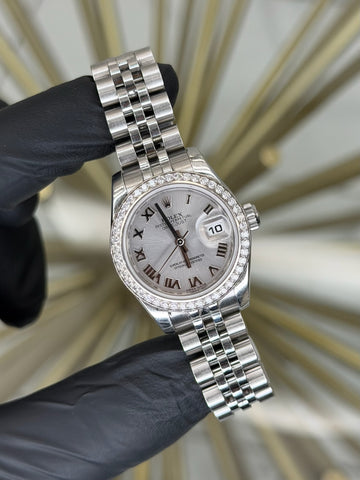 Rolex Datejust Lady Silver Roman Dial on Jubilee 179384