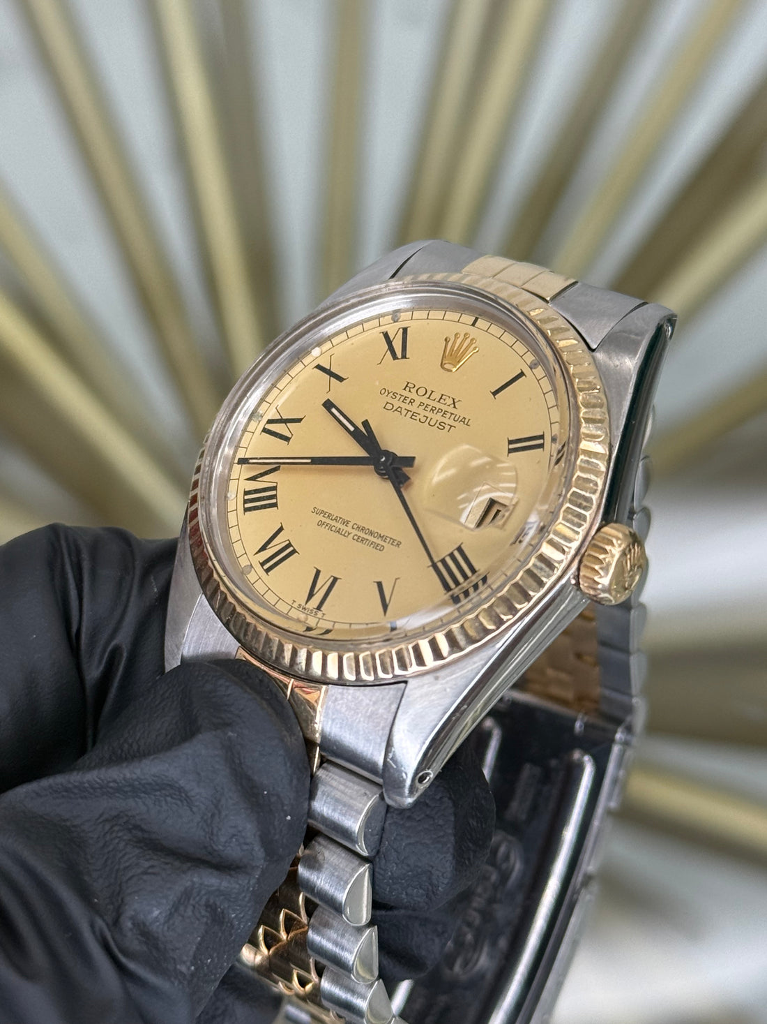 Rolex Datejust 36 Champagne Roman Dial on Jubilee 16013