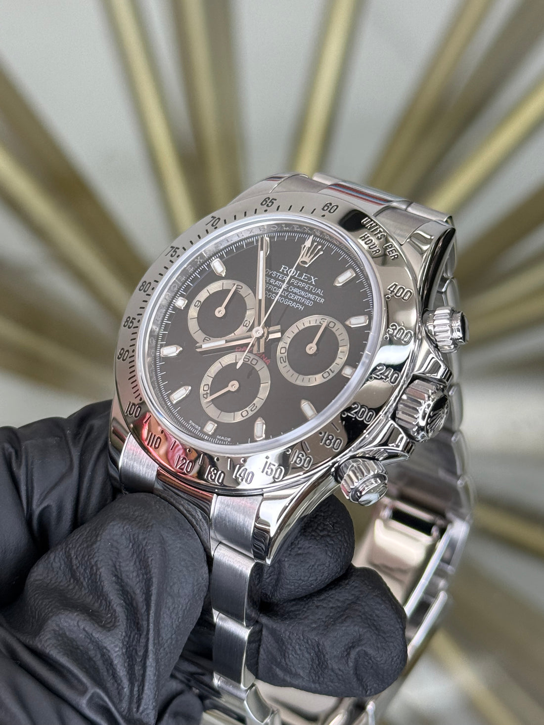Rolex Daytona Black Dial on Oyster 116520 2010 Card