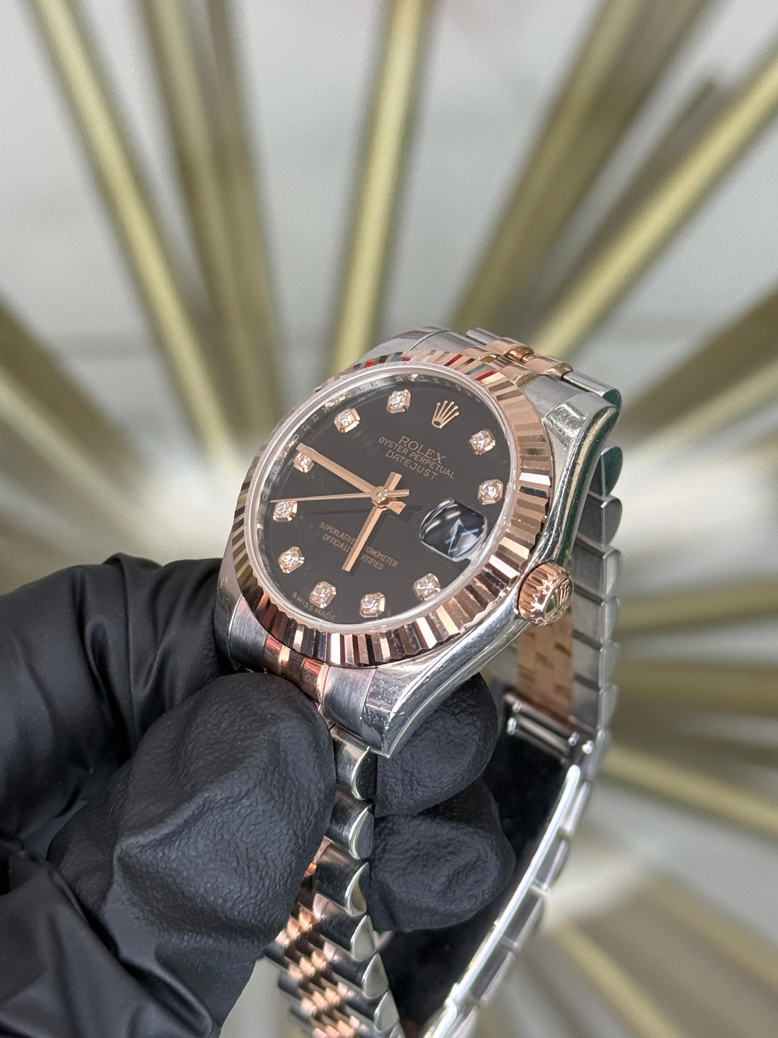 Rolex Datejust 31 Black Diamond Dial on Jubilee 178271 2012 Card