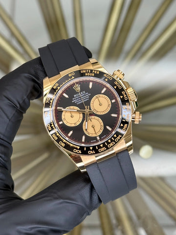 Rolex Daytona Black And Golden Diamond Dial on Oysterflex 126518LN 2026 Complete