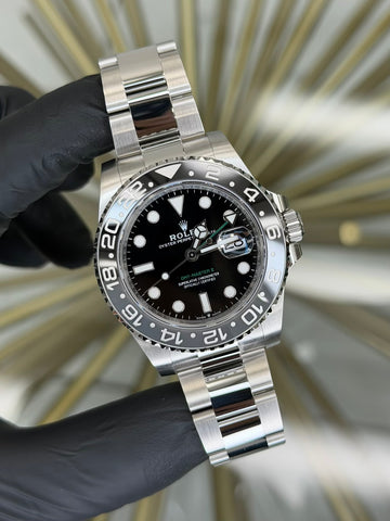 Rolex GMT-Master II Bruce Wayne Black Dial on Oyster 126710GRNR 2025 Complete