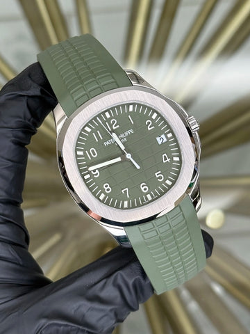 Patek Philippe Aquanaut Khaki Green Dial on Strap 5168G-010