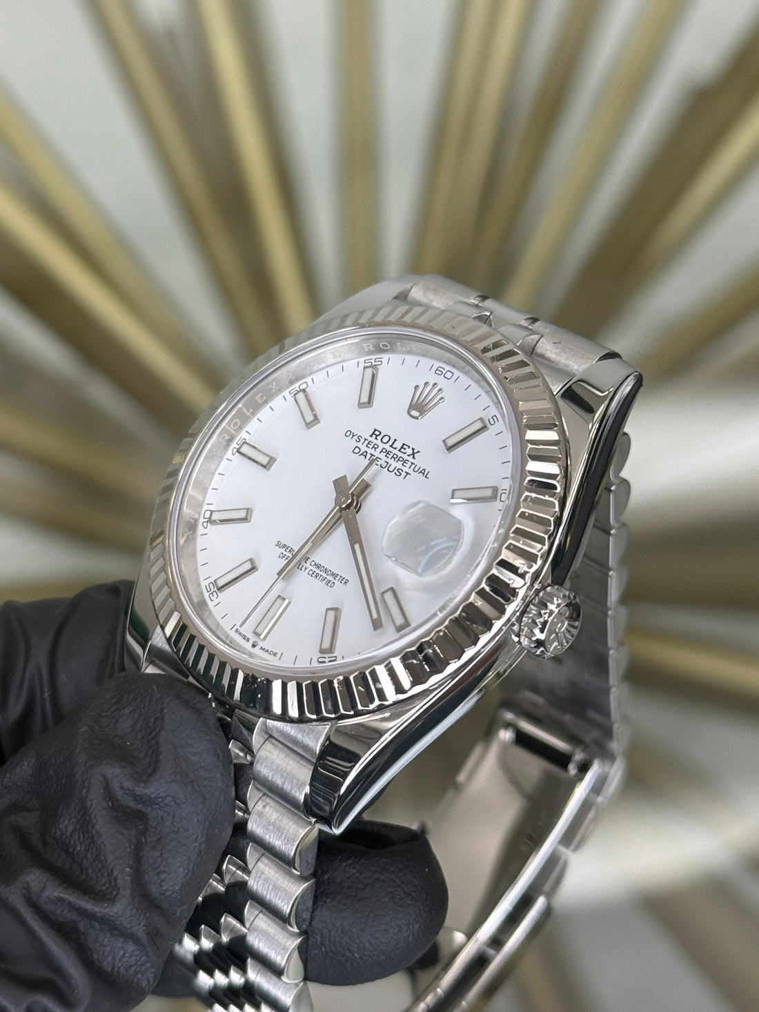 Rolex Datejust 41 White Index Dial on Jubilee 126334