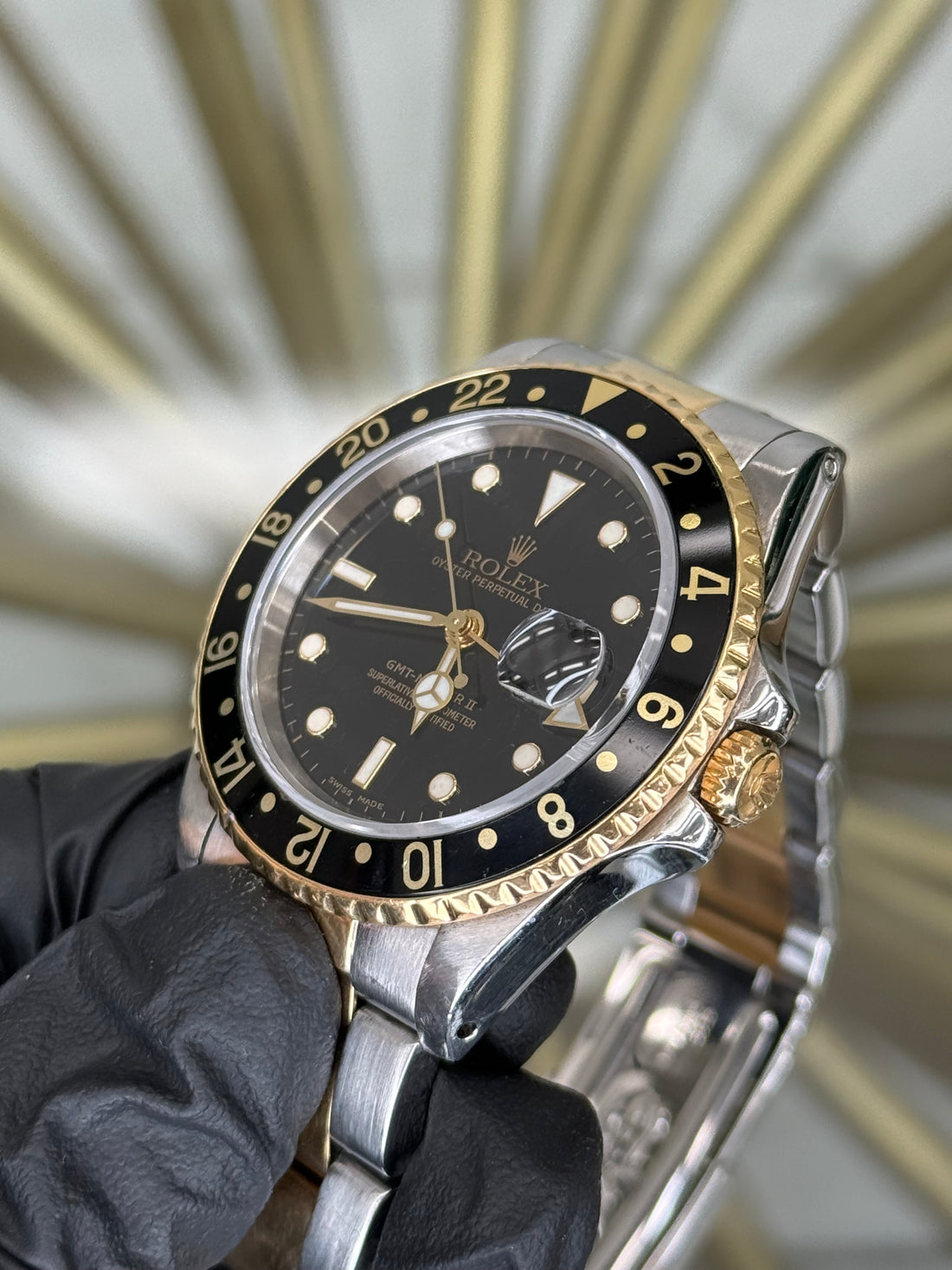 Rolex GMT-Master II Black Dial on Oyster 16713 2000 Papers