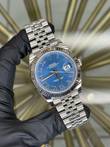 Rolex Datejust 41 Blue Roman Dial on Jubilee 126334 2022 Complete